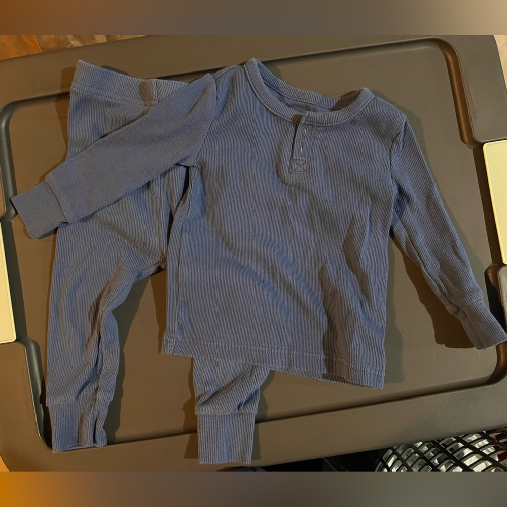 Old Navy Kids Blue Thermal Pajama Set